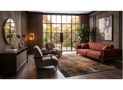 Modernes Sofa Set Polstermöbel 3-Sitzer 2x Sessel Wohnzimmer Design
