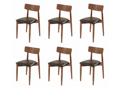 6 Esszimmerstühle Braun Minimalistisch Gepolstert Modern Retro Design