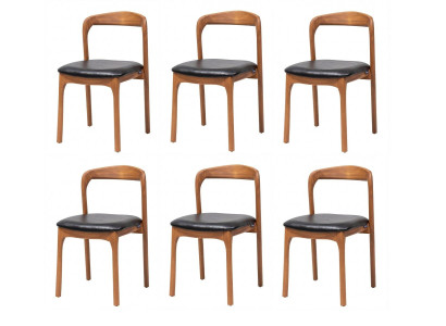 6 Esszimmerstühle Elegant Braun Schwarz Polstersitz Modern Design