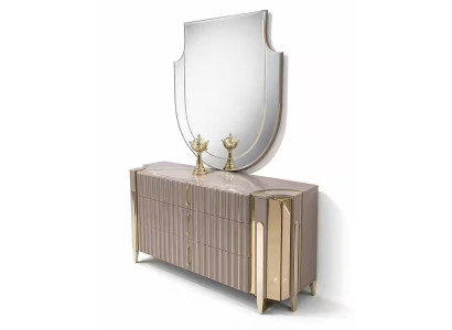 Beige sideboard Luxus Spiegel mit elegantem Design für stilvolle Wohnräume
