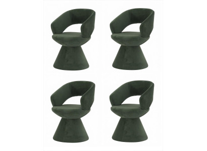 4x Esszimmerstuhl Samt Polsterstuhl Armlehnen Modern Luxury Design