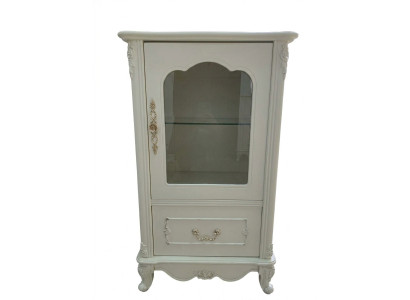 Modernes Weißes Sideboard Holz Glas Vitrine Schrank Wohnzimmer Design