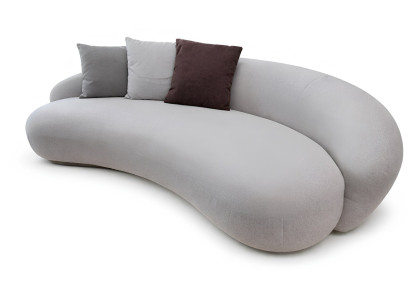 Moderner Grauer 3-Sitzer Sofa Holzrahmen Zeitgenössisch Wohnkomfort XXL