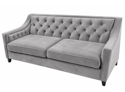 Graues Sofa 3 Sitzer Textil Wohnzimmer Modern Polstersofa Design
