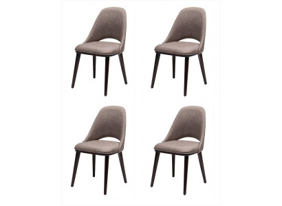4 Esszimmerstühle Braun Gepolstert Beine Modernes Elegantes Desig