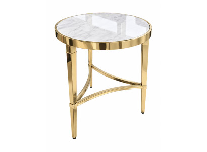 Couchtisch Gold Modern Metall Kunststein Marmordesign Beistelltisch