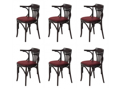 6 Esszimmerstühle Dunkelbraun Gepolstert Elegant Klassisch Design