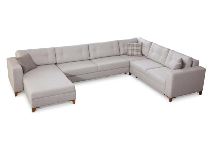 Stilvolles U-Form Sofa Hellbeige Moderne Wohnzimmergestaltung