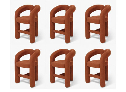 6er-Set Barhocker Terrakotta Gepolstert Armlehnen Modernes Design