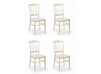 4x Moderne Stühle Beige Polypropylen Esszimmerstuhl Küchenstuhl Design