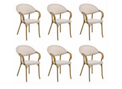 6x Stühle Polypropylen Textil Esszimmerstuhl Küchenstuhl Modern Design