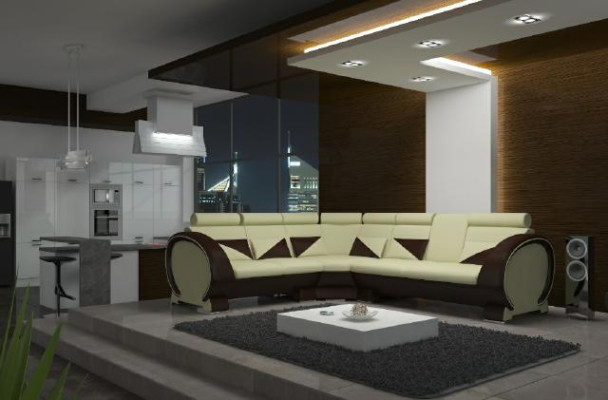 ECKSOFA ECKCOUCH DESIGN *FARBWAHL* SOFA LEDER COUCH LEDERSOFA LEDERGARNITUR