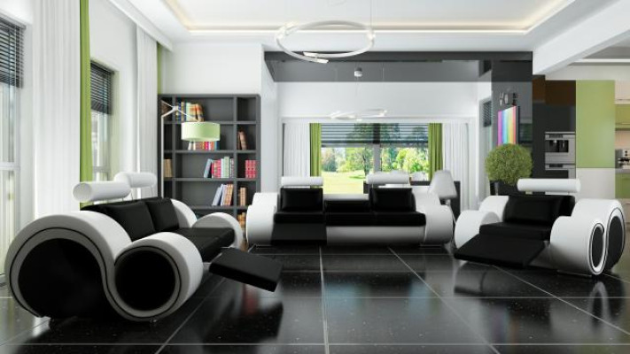 LEDERSOFA 321 SOFAGARNITUR SITZER RELAX POLSTERGARNITUR COUCH COUCHGARNITUR