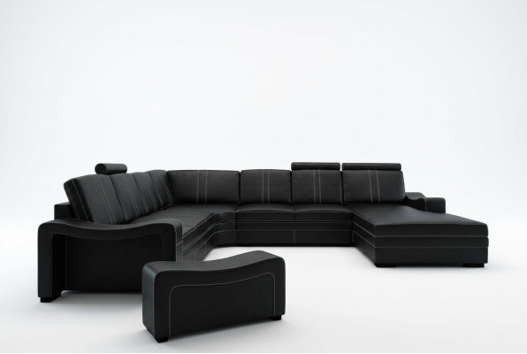 XXL LEDERSOFA LEDERCOUCH LEDERECKSOFA WOHNLANDSCHAFT ECKSOFA NEU GARNITUR SOFA