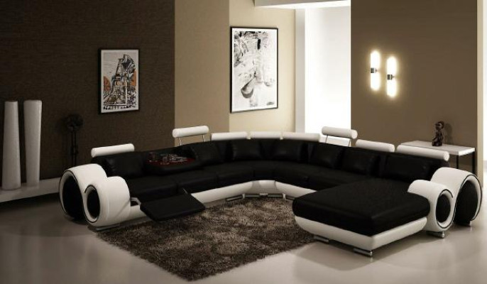 Ledersofa Eckcouch Ecksofa Sofa Couch Polster Leder Sitz Garnitur Wohnlandschaft