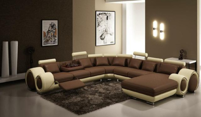 Ledersofa Eckcouch Ecksofa Sofa Couch Polster Leder Sitz Garnitur Wohnlandschaft