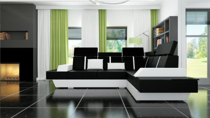 Designer Ledersofa Wohnlandschaft Polster Couch Sofa Ecksofa Eckcouch Ledercouch