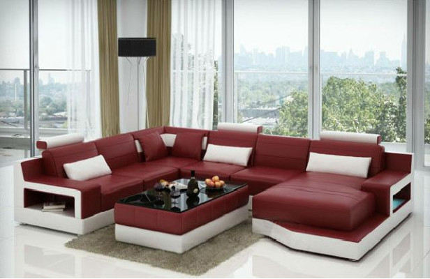 Ledersofa Ecksofa Design Couch Garnitur Wohnlandschaft Eck Sitz Polster Ulm Neu