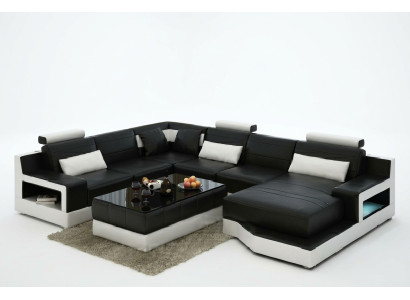 Ledersofa Ecksofa Design Couch Garnitur Wohnlandschaft Eck Sitz Polster Ulm Neu