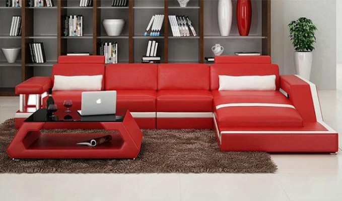LEDERSOFA XXL LEDER GARNITUR ECKSOFA POLSTER WOHNLANDSCHAFT GARNITUR L FORM HH4