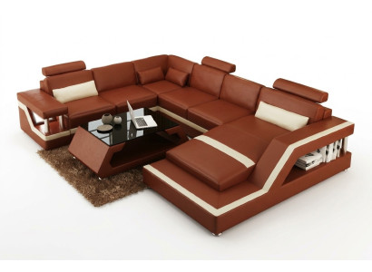 Wohnlandschaft Big Modernes Ledersofa Couch Patentiert Designer Sofa HAMBURG XXL