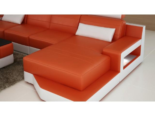 Ecksofa Textil Stoff Leder Polster Sofas Sofa Couch Garnitur Wohnlandschaft ULM