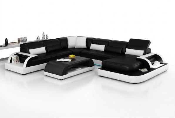 Ledersofa Couch Wohnlandschaft Ecksofa Eck Garnitur Design Modern Neu Sofa L6012