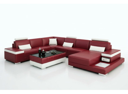 Ledersofa Couch Wohnlandschaft Ecksofa Eck Garnitur Design Modern Neu Sofa L6013