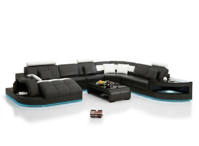 Ledersofa Couch Wohnlandschaft Ecksofa Eck Garnitur Design Modern Neu Sofa