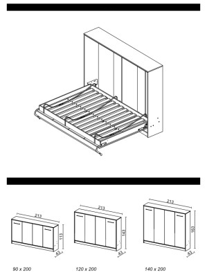 Bett Schrankbett Bettschrank Schrank Betten Kommoden Ausklappbares Bett Neu