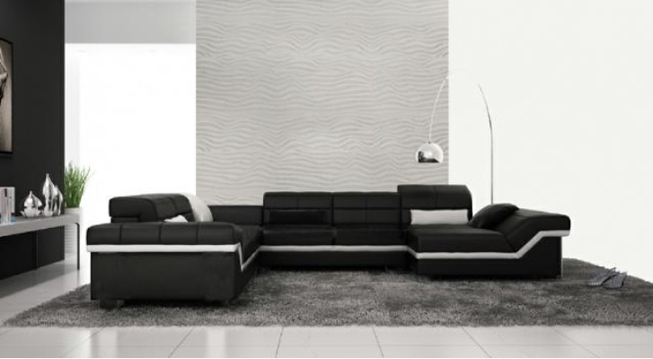 LEDERSOFA XXL WOHNLANDSCHAFT ECKSOFA DESIGN SOFA COUCH GARNITUR ECKCOUCH NEU
