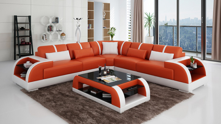 Ledersofa Couch Wohnlandschaft Ecksofa Eck Garnitur Design Modern Neu Sofa L6016