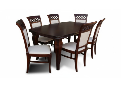 Esstisch + 6 Stühle Esszimmer Set Essgruppe Klassischer Tisch Tische