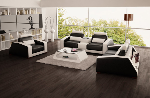 Ledersofa Couch Sofagarnitur Neu 3+2+1 Sitzer Garnitur Design Modern Sofa