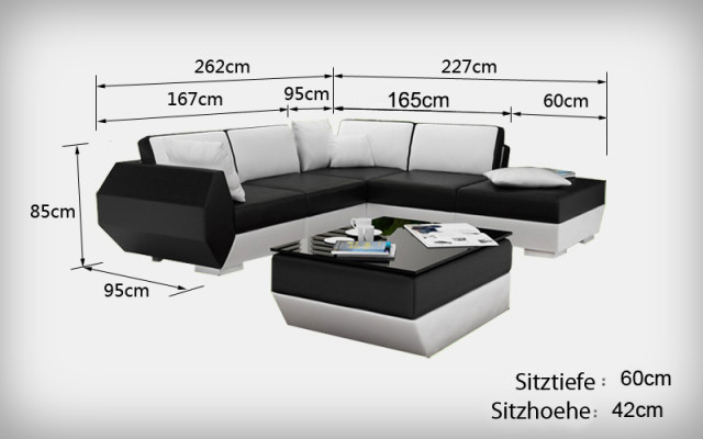 Ledersofa Couch Sofagarnitur Neu Ecksofa Eck Garnitur Dekor Modern Design