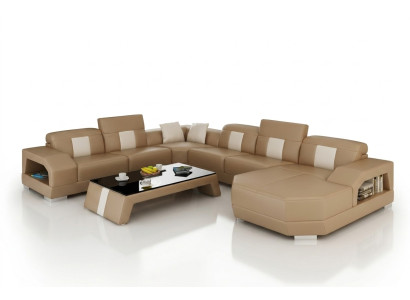 Ledersofa Couch Wohnlandschaft Ecksofa Eck Garnitur Design Modern Sofa R7003 Neu