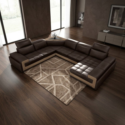 Ledersofa Couch Wohnlandschaft Ecksofa Modern Eck Dekor Design Garnitur
