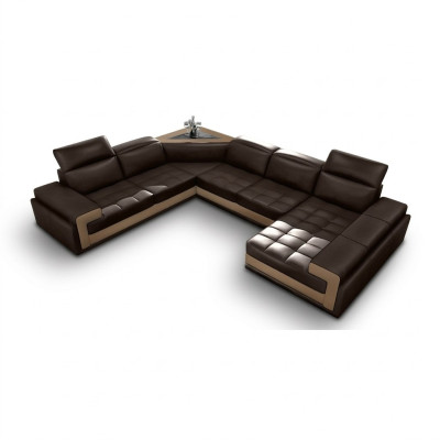 Ledersofa Couch Wohnlandschaft Ecksofa Modern Eck Dekor Design Garnitur