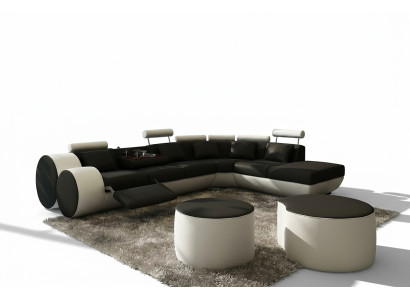 Ecksofa Sofa Couch Polster Wohnlandschaft Leder Eck Sofas Garnitur sofas Madird