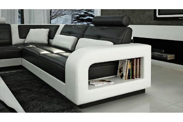 Ecksofa Sofa Couch Polster Wohnlandschaft Leder Eck Sofas Garnitur U Form H2209