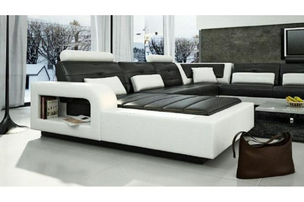 Ecksofa Sofa Couch Polster Wohnlandschaft Leder Eck Sofas Garnitur U Form H2209