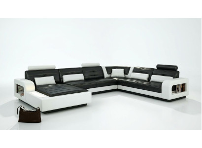 Ecksofa Sofa Couch Polster Wohnlandschaft Leder Eck Sofas Garnitur U Form H2209