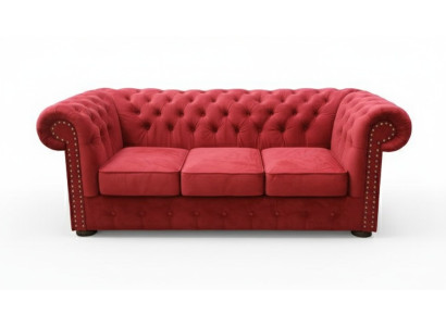 Chesterfield Sofa Couch Polster Textil Stoff 3er Garnitur Designer Sofas Couchen