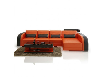 Big Couch Sofa Wohnlandschaft Polster Eck Leder Sofa Garnitur Couchen Bergamo
