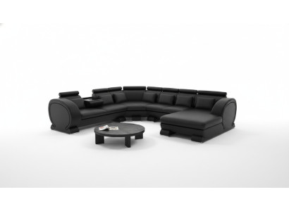 Ecksofa Sofa Wohnlandschaft Couch Leder Sofas Eck Garnitur Vigo-K U Form Neu