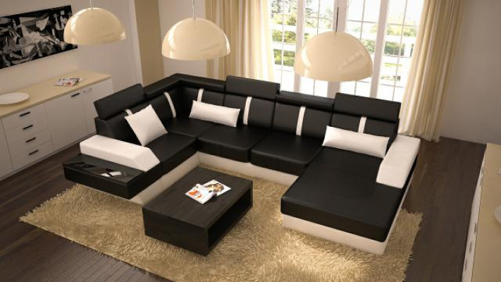 Designer Wohnlandschaft Eckcouch Couch Sofa Polster Garnitur Ledersofa Sofas Neu