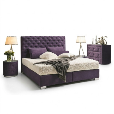 Continental Boxspring Hoch Doppel Bett Betten Polster Leder Textil Bett Neu