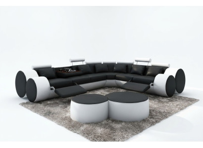 Ecksofa Sofa Couch Polster Wohnlandschaft Leder Eck Sofas Garnitur L Form Madrid