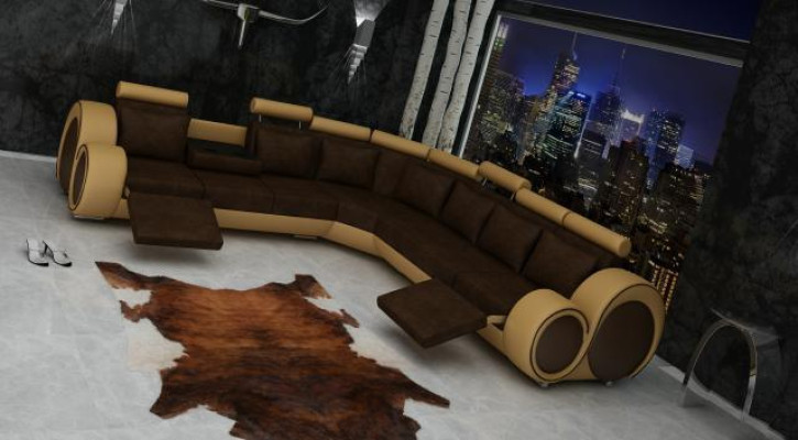 TEXTIL SOFA DESIGNERSOFA COUCH ECKSOFA WOHNLANDSCHAFT ECK NEU GARNITUR LEDER !!!