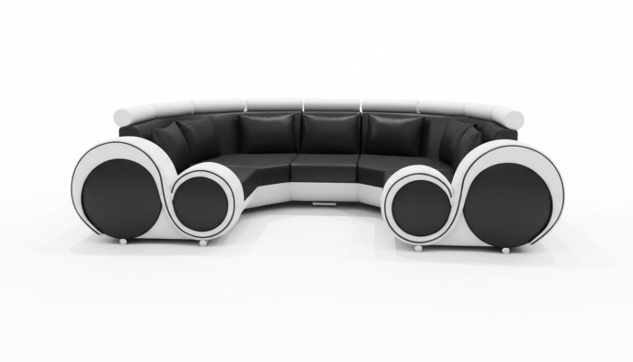 Exklusives Modernes Ledersofa aus Premium Kunstleder mit Holzrahmen